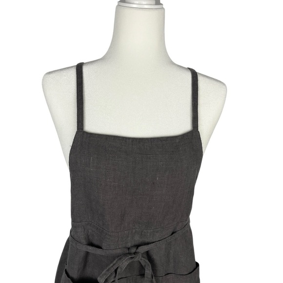 NWT Artemesia Apron Dress 100% Linen Apron Dress Granite Gray One Size Homestead - Picture 5 of 13